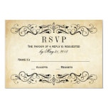 Vintage Wedding RSVP Postcards | Elegant Flourish Invitations
