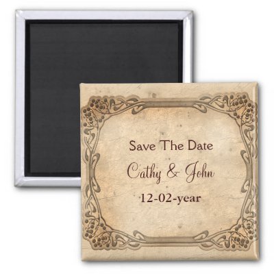 vintage wedding Save the date magnet by blessedwedding