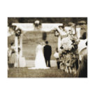 postcard - This photograph by Drake Photography has a rustic vintage feel to it and features the image of a bride and groom standing together at a wedding ceremony. Great for any bride looking for a vintage look.