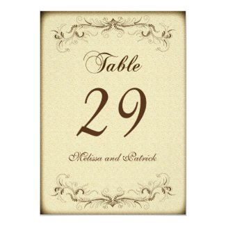 Vintage Wedding Table Card Personalized Announcements