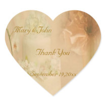 Vintage Wedding Thank You Heart Sticker