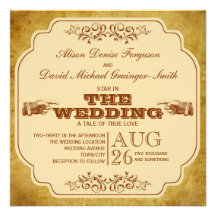 Vintage Wedding Theatre Production Custom Invitations