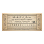 Vintage Wedding Ticket  II  Punchout Custom Announcements