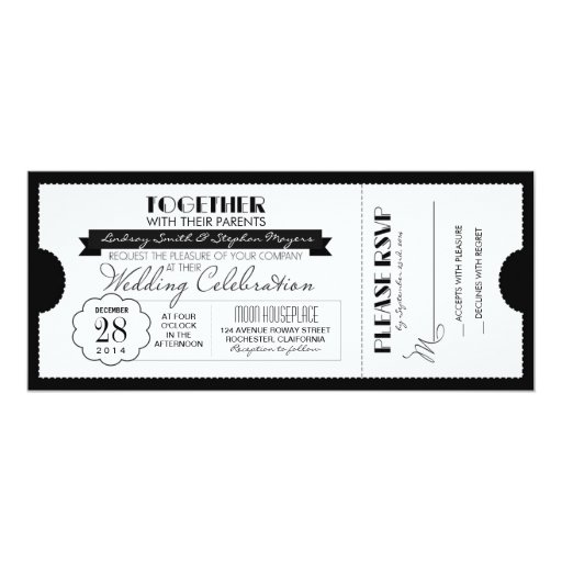 white musical tickets vintage wedding ticket invitation black and white zazzle white musical tickets vintage wedding ticket invitation black and white zazzle