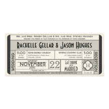 Vintage Wedding Ticket Invitation IV -- 40s era