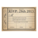 Vintage Wedding Ticket RSVP  II  Punchout Announcements
