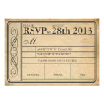 Vintage Wedding Ticket RSVP  II  Punchout Personalized Invitations
