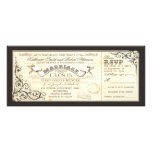 vintage wedding tickets with elegant flourishes custom announcement