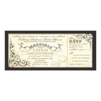 vintage wedding tickets with elegant flourishes custom announcement