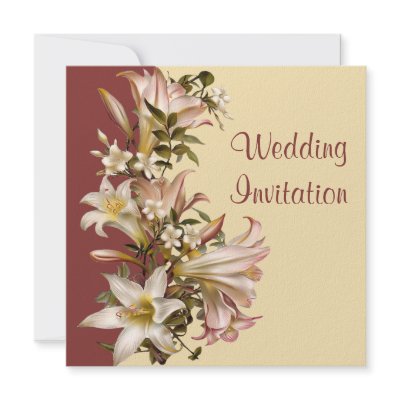 Nature Wedding Vows on Vintage Victorian Lily Pattern For Your Wedding Vow Renewal Invitation