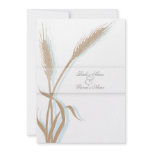 Vintage wedding wheat flower invitations