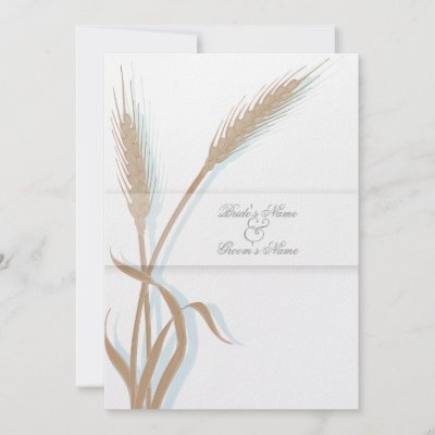 Vintage wedding wheat flower invitations by mensgifts