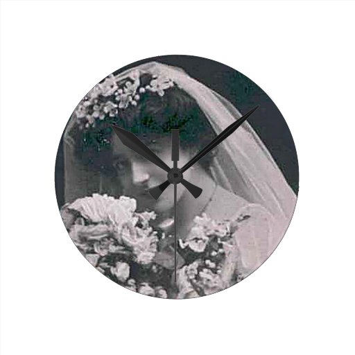 Vintage Weddings and Vintage Brides Round Clocks