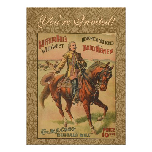 Vintage Western Buffalo Bill Wild West Show Poster Personalized Announcement