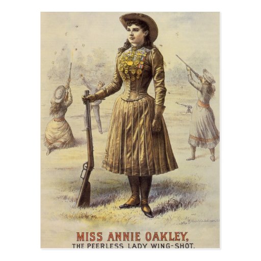 Vintage Western Cowgirl, Miss Annie Oakley Postcard Zazzle