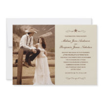 Vintage Western Photo Wedding Invitations