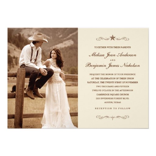 Vintage Western Photo Wedding Invitations 5" X 7" Invitation Card | Zazzle