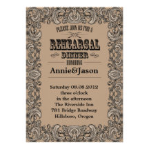 Vintage  Western Rehearsal Dinner Invitation