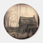 Vintage Western Rustic Country Wedding SaveTheDate Fridge Magnets