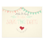 Vintage Whimsical Bunting Save the date Personalized Announcements
