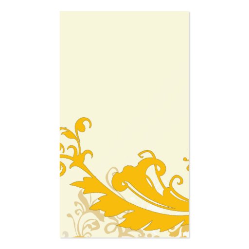 Vintage Whimsical Elegant Pale Gold  Floral Business Card Templates (back side)