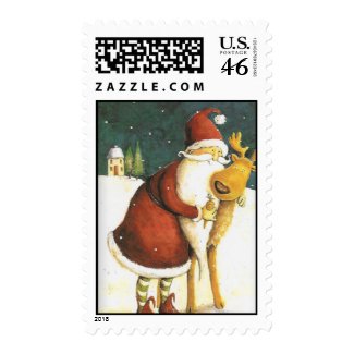 Vintage Whimsical Santa Christmas Postage stamp