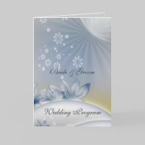 Vintage White Blue Wedding Program cards