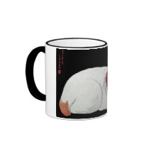 Vintage White Cat Gift Mug