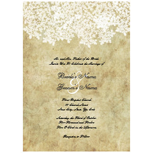 Vintage White Floral Wedding Invitations invitation