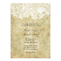 Vintage White Floral Wedding Invitations invitations