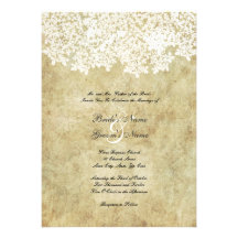 Vintage White Floral Wedding Invitations