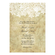 Vintage White Floral Wedding Invitations