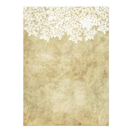 Vintage White Floral Wedding Invitations
