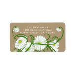 Vintage White Gerber Daisy Flowers Wedding Set Address Label