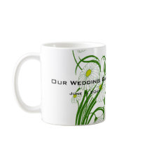 Vintage White Gerber Daisy Flowers Wedding Set Coffee Mug