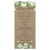 Vintage White Gerber Daisy Flowers Wedding Set Personalized Rack Card