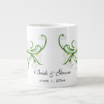 Vintage White Gerber Daisy Flowers Wedding Set Extra Large Mug