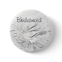 Vintage White Inspired Bird Bridesmaid Pins