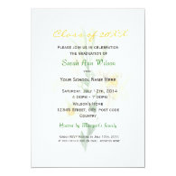 Vintage white lily flower graduation party personalized invites