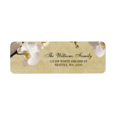 Vintage White Orchid Return Address Label