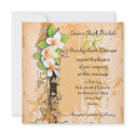 Vintage white plumeria ivy orange invitation invitation