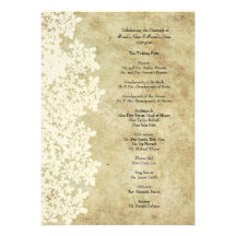 Vintage White Queen Ann's Lace Wedding Program Personalized Announcement
