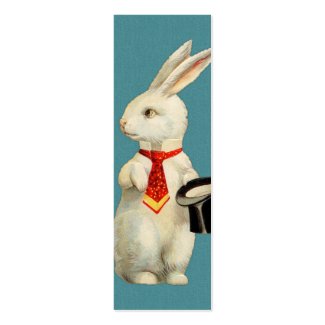 Vintage White Rabbit Double-Sided Mini Business Cards (Pack Of 20)