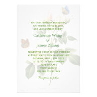 Vintage white rose flowers Christian wedding Invites