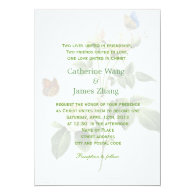 Vintage white rose flowers Christian wedding Invites