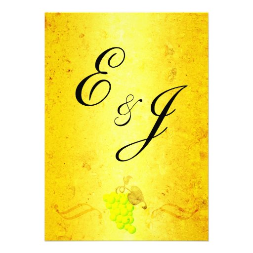 Vintage White Wine Wedding Invitation