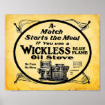 Vintage Wickless Oil Stove Advertising Print