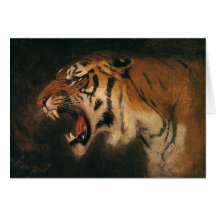 Vintage Wild Animal, Bengal Tiger Roar Roaring Cards