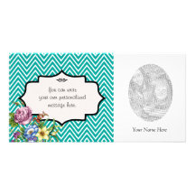 Vintage Wild Flowers Custom Photo Card