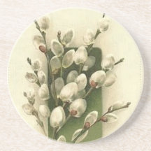 Vintage Wildflowers Pussy-Willow Coaster